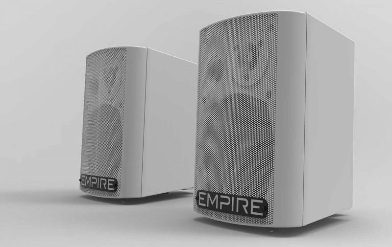 Wall-200 white empire-200 watt, cabinet in misto resina/mdf, staffe da parete - HS.WALL200W