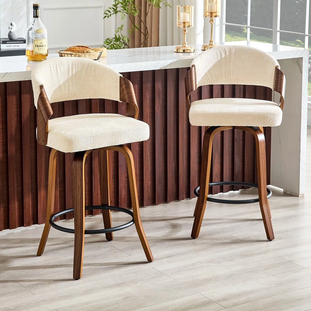 Set 2 Sgabelli con Schienale ¨C MINIMAL ¨C Legno e Ecopelle, 95 cm