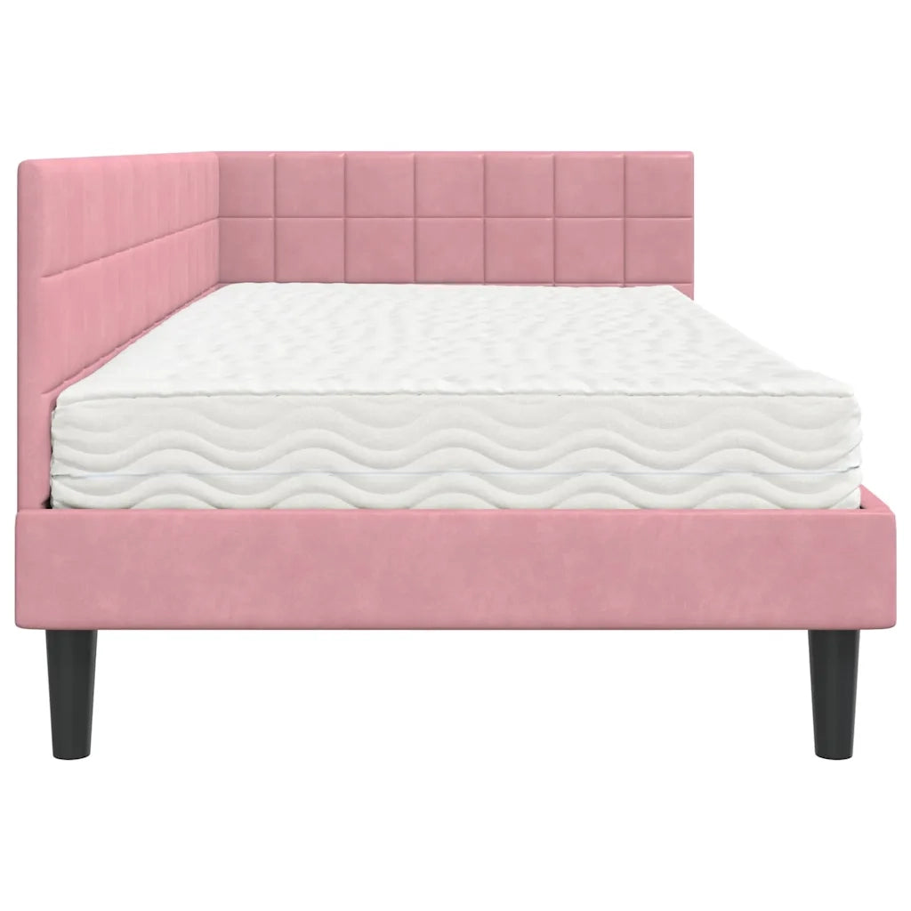 Struttura Letto Angolare con Materasso 2 pcs Grigio Velluto 3393981