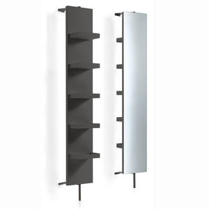 Lineabeta - Colonna girevole aperta con specchio e ripiani Ciacole nero L.28 cm
