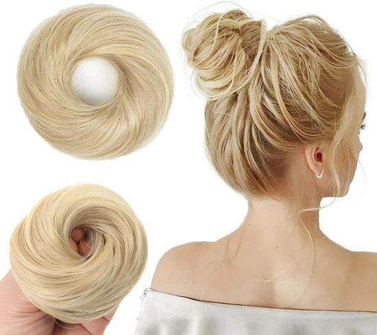 Accessorio per capelli per donne, elastico per capelli con elastico, chignon, accessorio per capelli con accessori donut, scrunchies, capelli sintetici, chignon, capelli artificiali