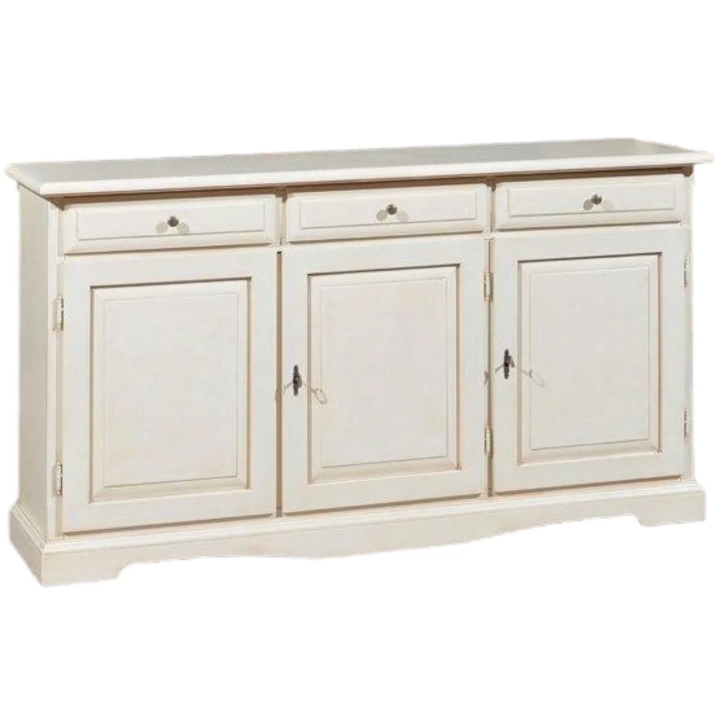 Madia credenza in legno 3 ante avorio patinato 156 p.42 h.85 - Mobili 2G