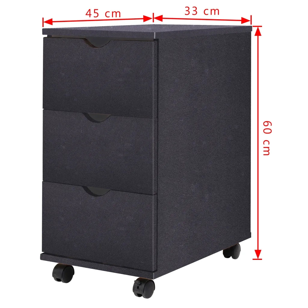 Cassettiera 33x45x60 cm Nero cod mxl 53634