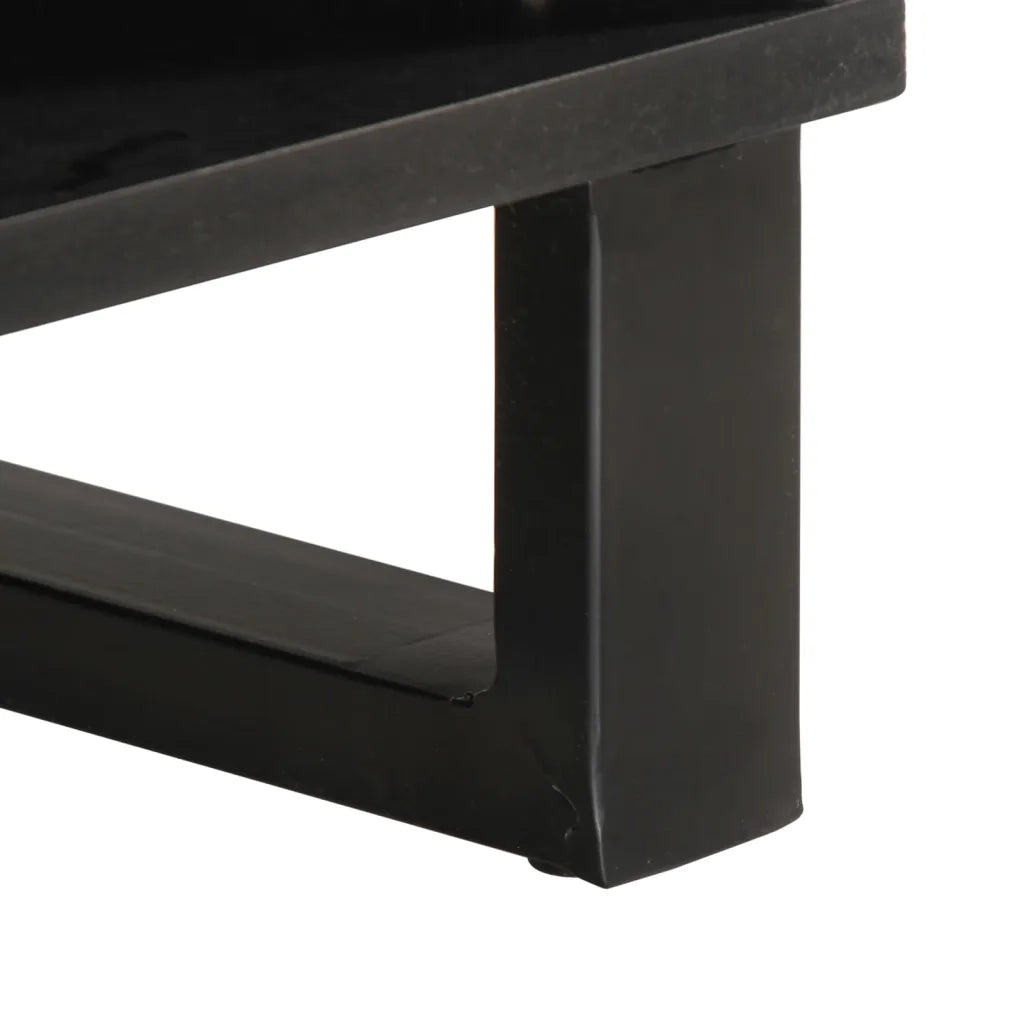 Tavolino da Salotto Bianco 80x51x40 cm Legno Massello di Mango 377459