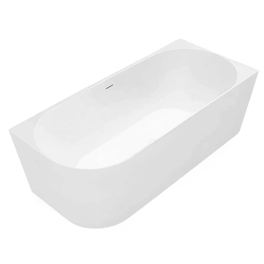 Vasca Da Bagno Angolare In Acrilico Rea Bellanto Slim 150 Right Copritappo nero