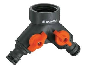 RUBINETTO A DUE VIE CON INNESTI RAPIDI- - filetto 3/4 in blister (938-20) - 2 blister GARDENA