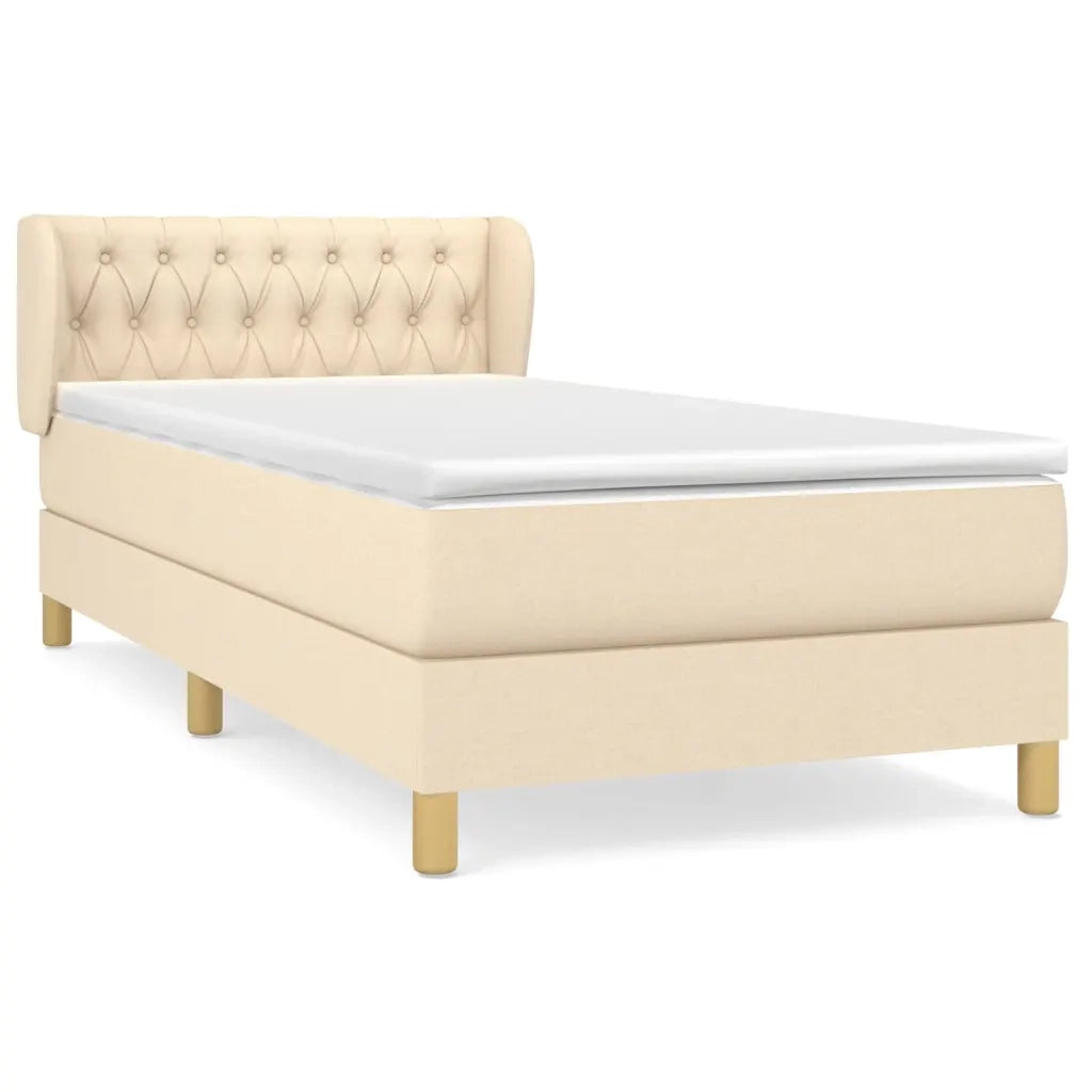 Giroletto a Molle con Materasso Crema 90x190 cm in Tessuto 3127010