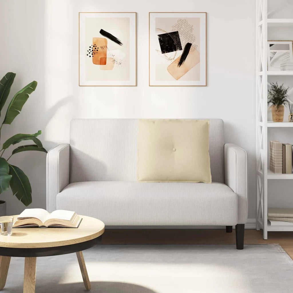 Cuscino per Schiena Crema 60 x 19 x 50 cm Tessuto