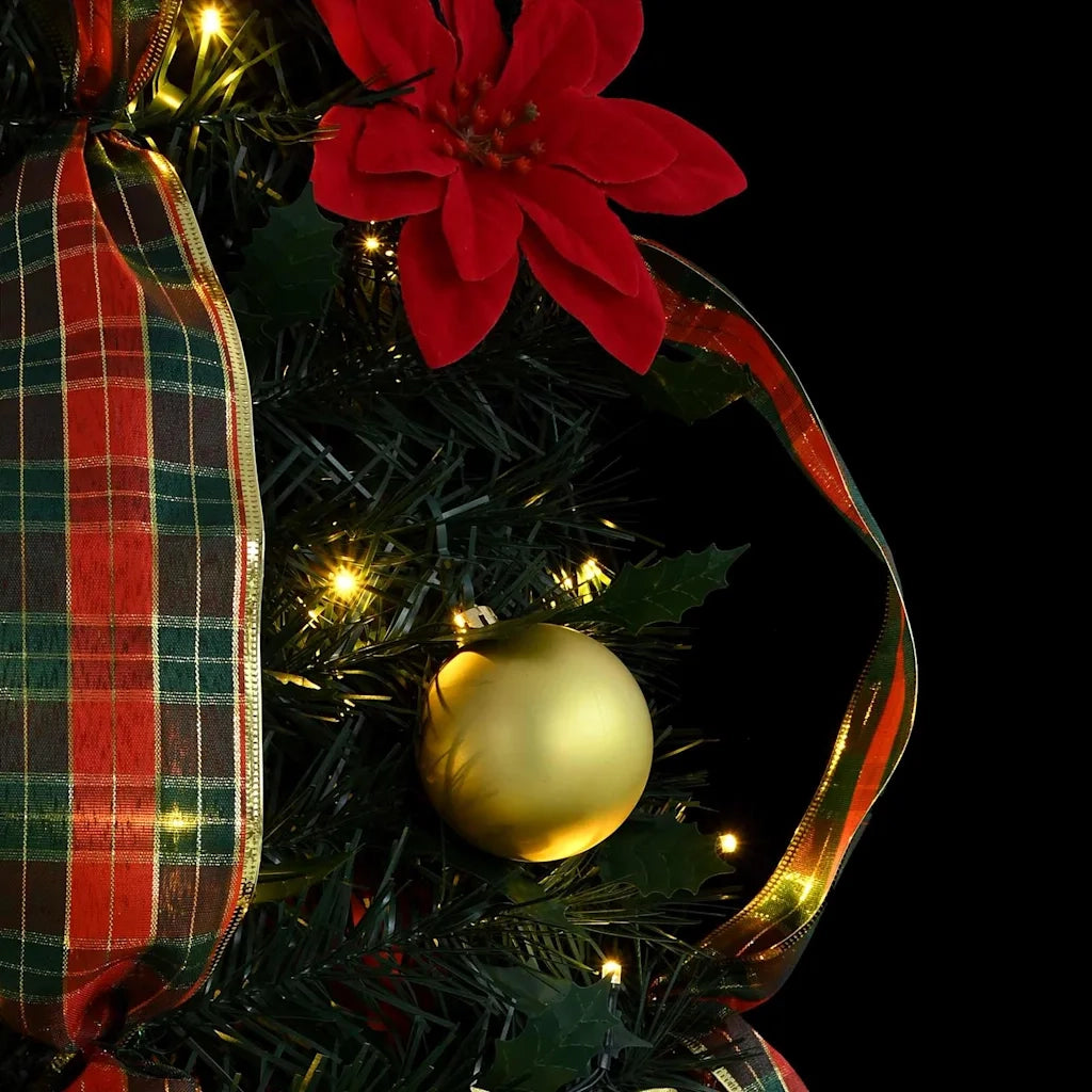 Albero di Natale Artificiale-Albero Natalizio con 100 LED Verde 150 cm PVC