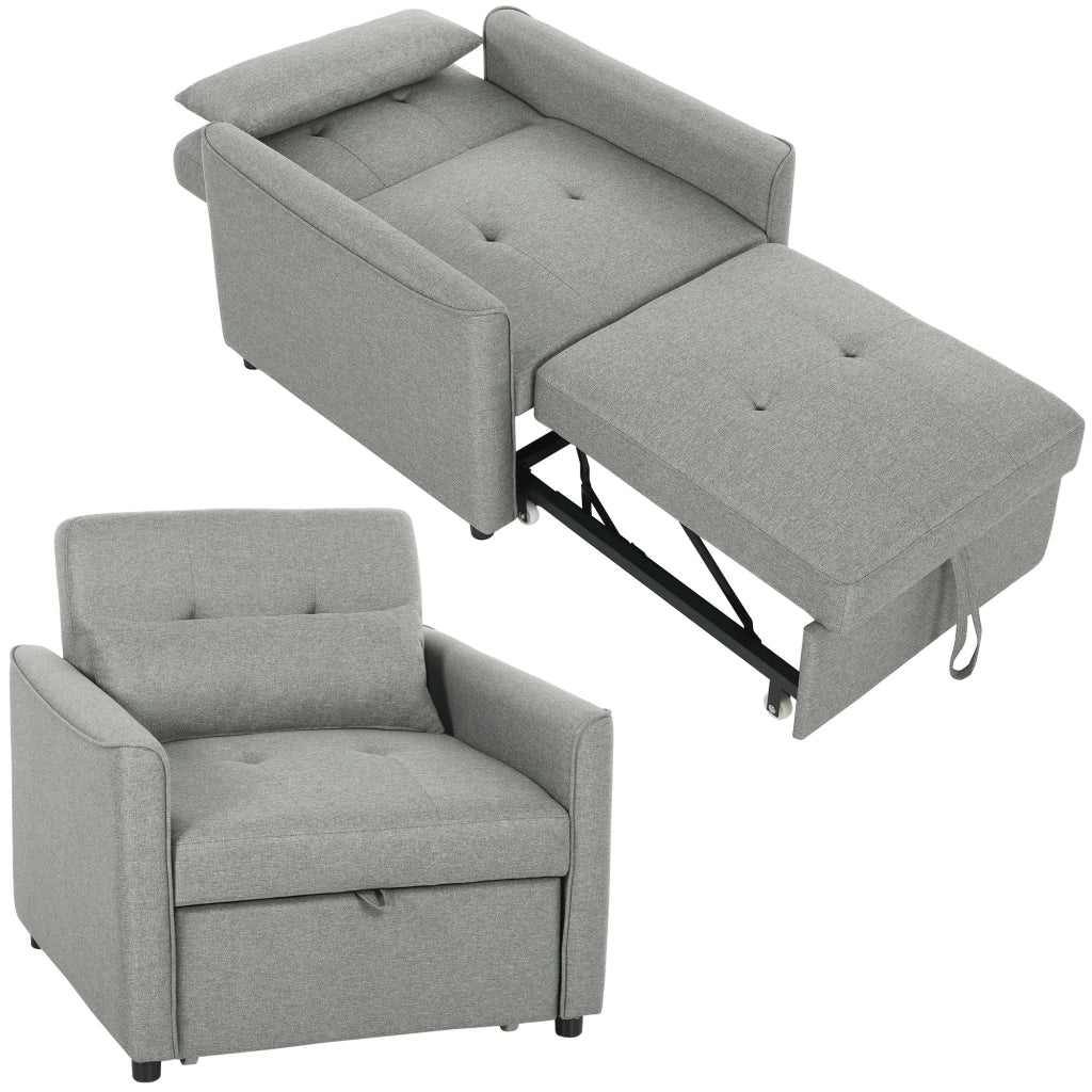 Sedia letto estraibile con schienale regolabile ¨C zephmum ¨C grigio