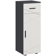 Mobiletto Bagno con Cassetto e Armadietto ¨C zephmum ¨C Grigio, 30x30x82 cm