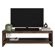 Mobile porta TV Wiley, Credenza da soggiorno, Armadio basso per TV, Base parete attrezzata, 140x40h45 cm, Noce