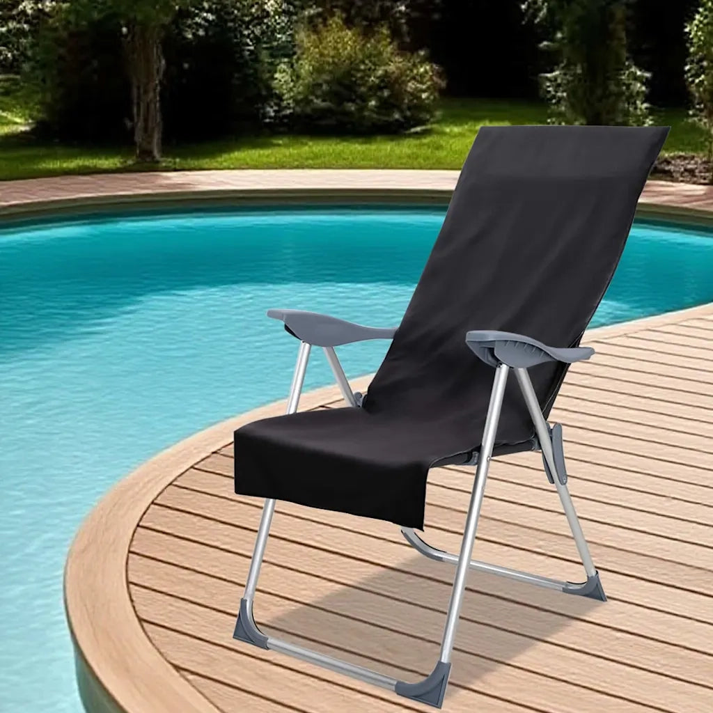 Asciugamani per Sedia Outdoor 2 pcs Nero 130 x 60 cm 42011506