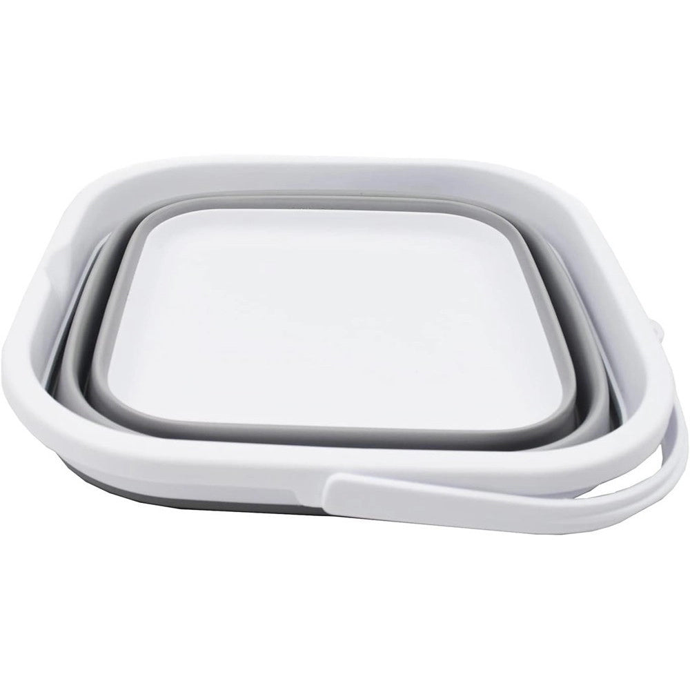 Trade Shop - Secchio Pieghevole Quadrato Pratico Da 5,5 Lt Portatile Salvaspazio Con Maniglia -