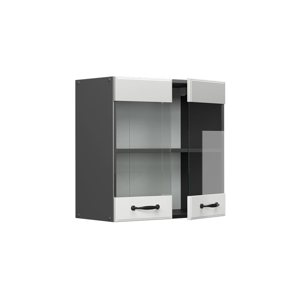 Vicco Mobile da cucina in vetro Bianco casa di campagna 60 cm
