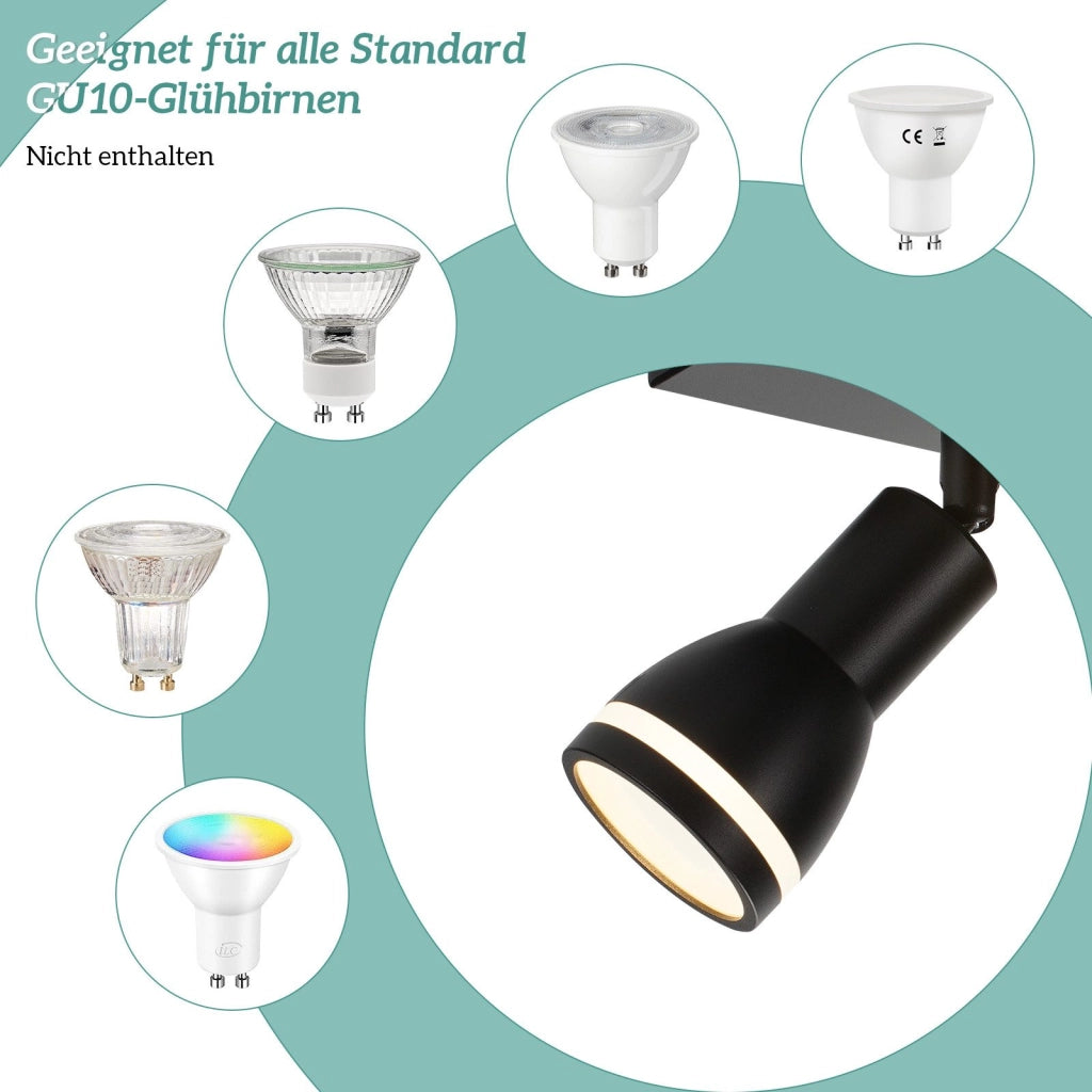 ZMH Faretto da soffitto moderni 4 luci GU10 metallo per bancone ristorante