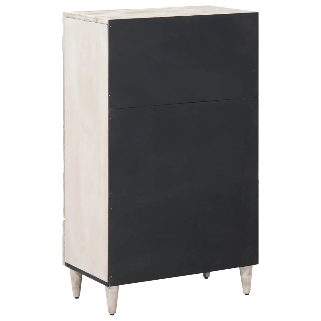 Mobile Alto Bianco 60 x 33,5 x 100 cm Legno di mango massello 4018398