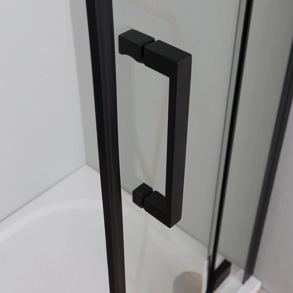 Box doccia angolare 80x80 senza profili, nero opaco