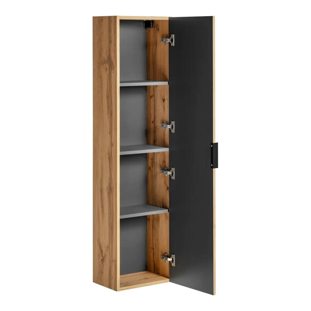 Colonna bagno sospesa NOXERA – 1 porta – Colore quercia wotan – Altezza 140 cm