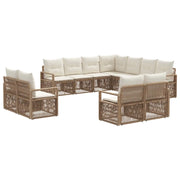 Set Divano da Giardino 11 pcs Beige polyrattan 3435882