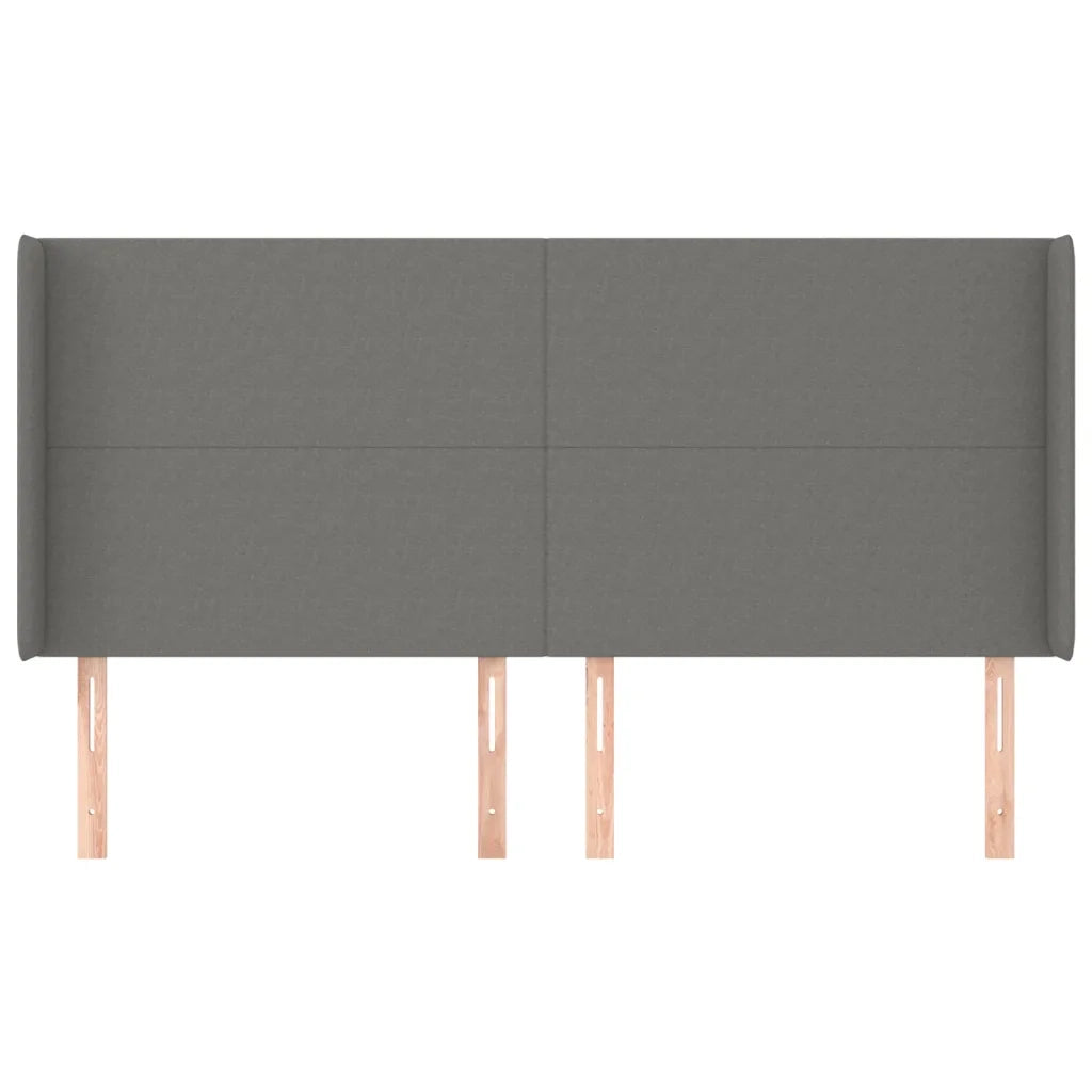 Testiera | Testata ad Orecchio GrigioScuro 183x16x118/128cm inTessuto