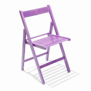 Sedia pieghevole salvaspazio in legno di faggio viola casa pub mare da giardino