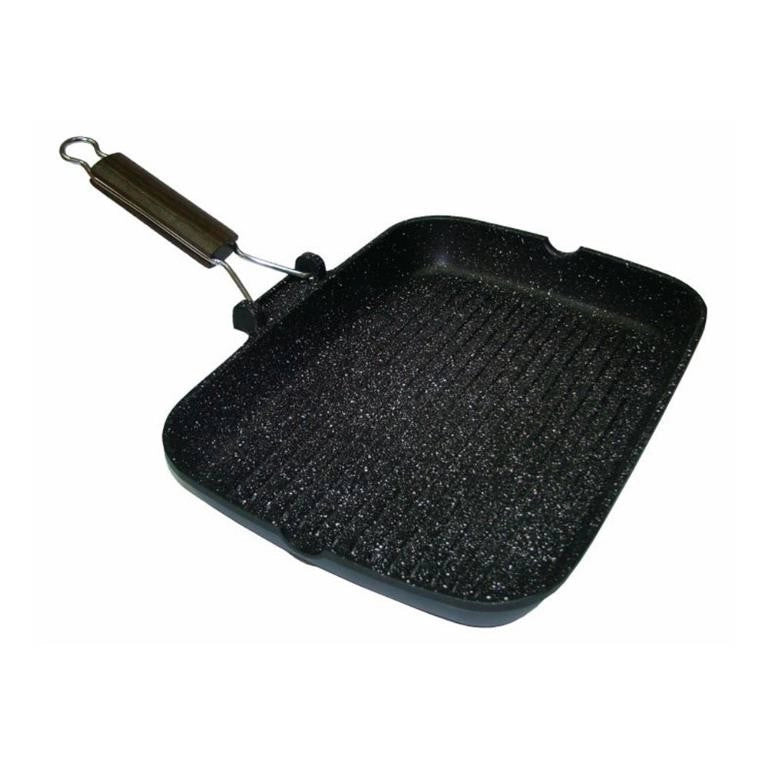 Bistecchiera Grill in Alluminio con Manico Pieghevole 25 x 35 cm Delizia