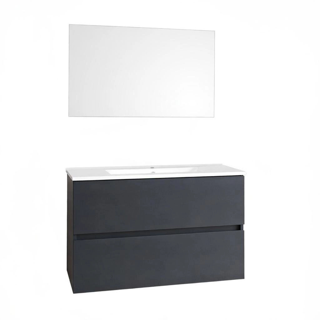 Composizione mobile bagno sospeso con cassetti cm 80 mod. DEARUM - Grigio Tempesta