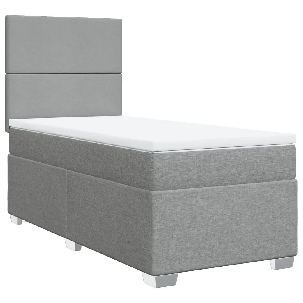 Giroletto a Molle con Materasso Grigio Chiaro100x200 cm Tessuto 3292692