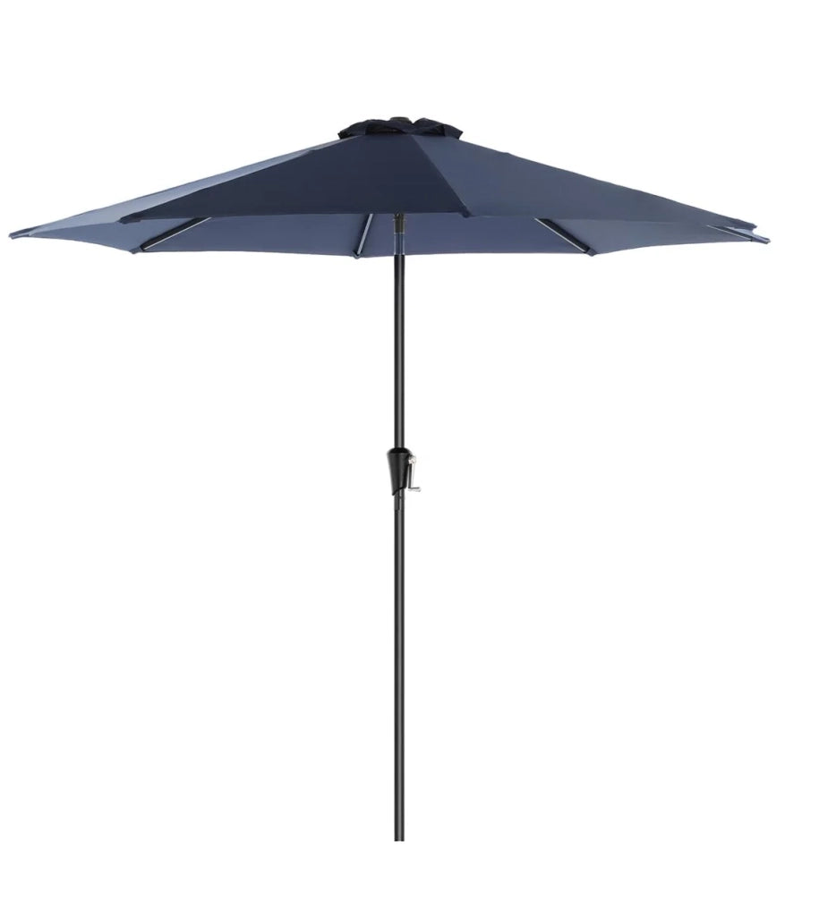 Ombrellone da giardino ø3 m ombrellone protezione UPF 50+ telo in poliestere ottagonale basculante manovella balcone terrazza piscina spiaggia senza base blu navy 12_0001767