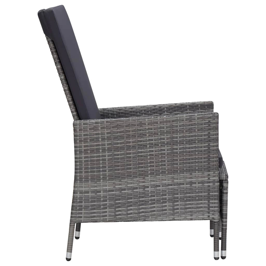 Set di mobili da giardino mobili da esterno set da 2 pezzi con cuscini resina intrecciata grigia 02_0015902