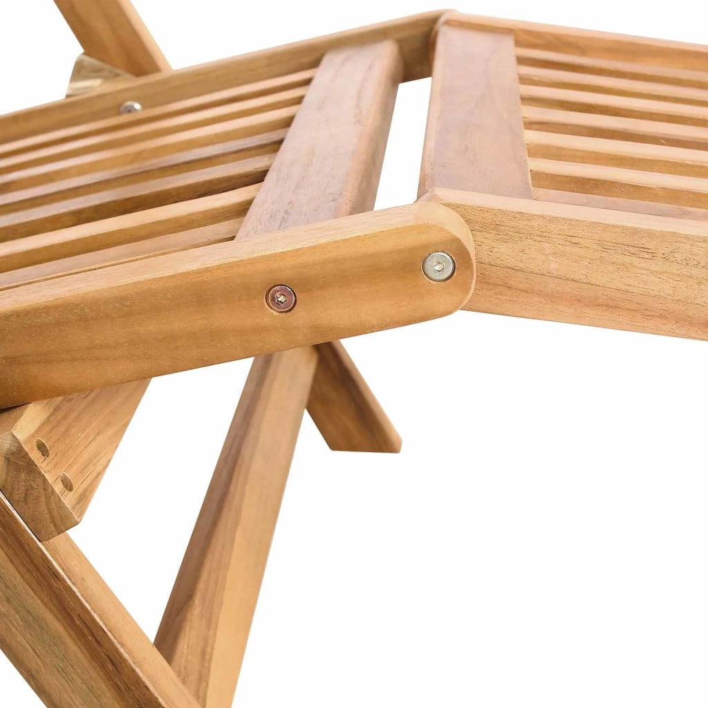 Sedia a sdraio pieghevole con tavolo 2 pcs Naturale 3426520