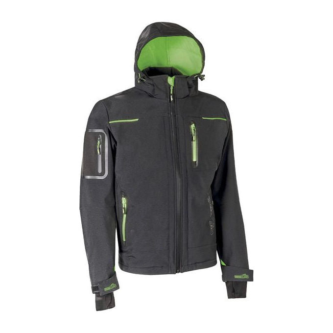 U-Power WFU187RL Space Giacca Softshell Membrana U-Tex Antivento Impermeabile Cappuccio Staccabile Taglia L colore Grigio Verde