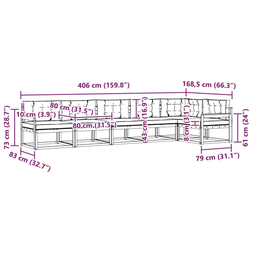 Set di divani da esterno 4 pz Bianco e Antracite Poliestere 3386506