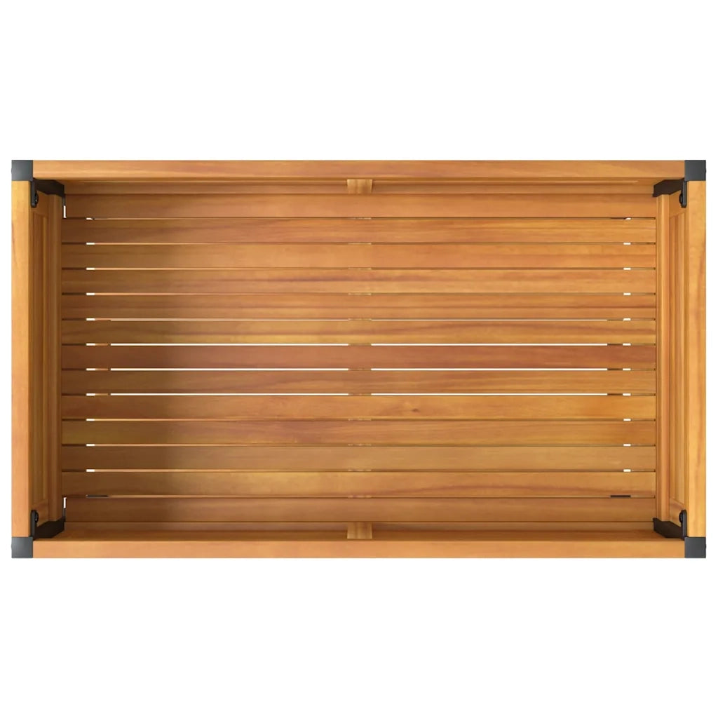 Fioriera con Ripiano 80x45x80 cm in Legno Acacia e Acciaio 367617