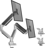 braccio di monitor per 2 schermi da 17 a 35 pollici - braccio per pc con molla per monitor da 17 a 35 pollici con movimento completo per monitor da 17 a 35 pollici con peso massimo 15 kg