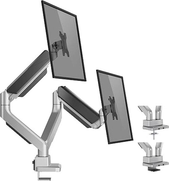 braccio di monitor per 2 schermi da 17 a 35 pollici - braccio per pc con molla per monitor da 17 a 35 pollici con movimento completo per monitor da 17 a 35 pollici con peso massimo 15 kg