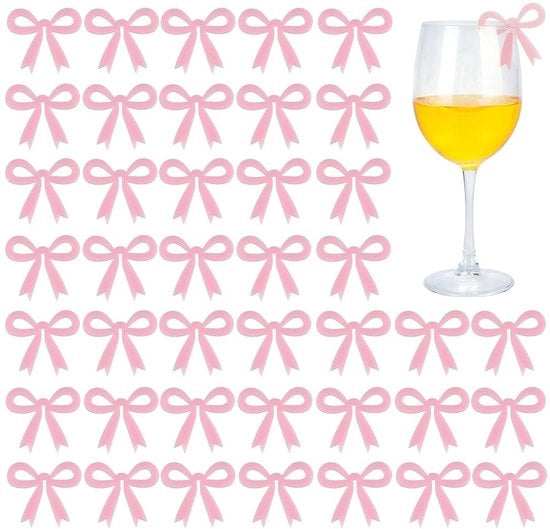 Set di 50 Stik Wijnglas per Decorazione di Festa Rosso