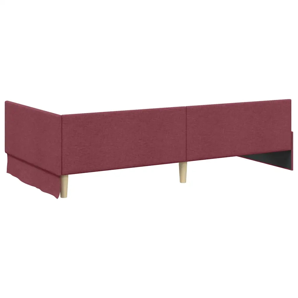 vidaXL Cornice del letto ad angolo Rosso vino 100 x 200 cm