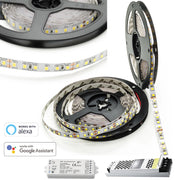 KIT striscia LED 90W SMART centralina dimmer alimentatore 12V WiFi alta luminosita controllo Alexa Google LUCE 2700K