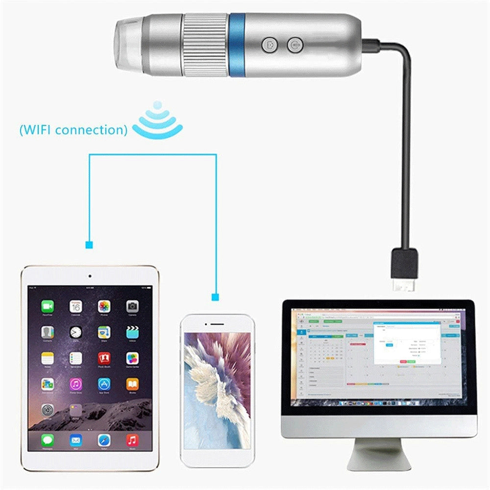 Trade Shop - Microscopio Digitale Q-xw05 Wi-fi Usb 1080p Risoluzione Hd 50-1000x Portatile -