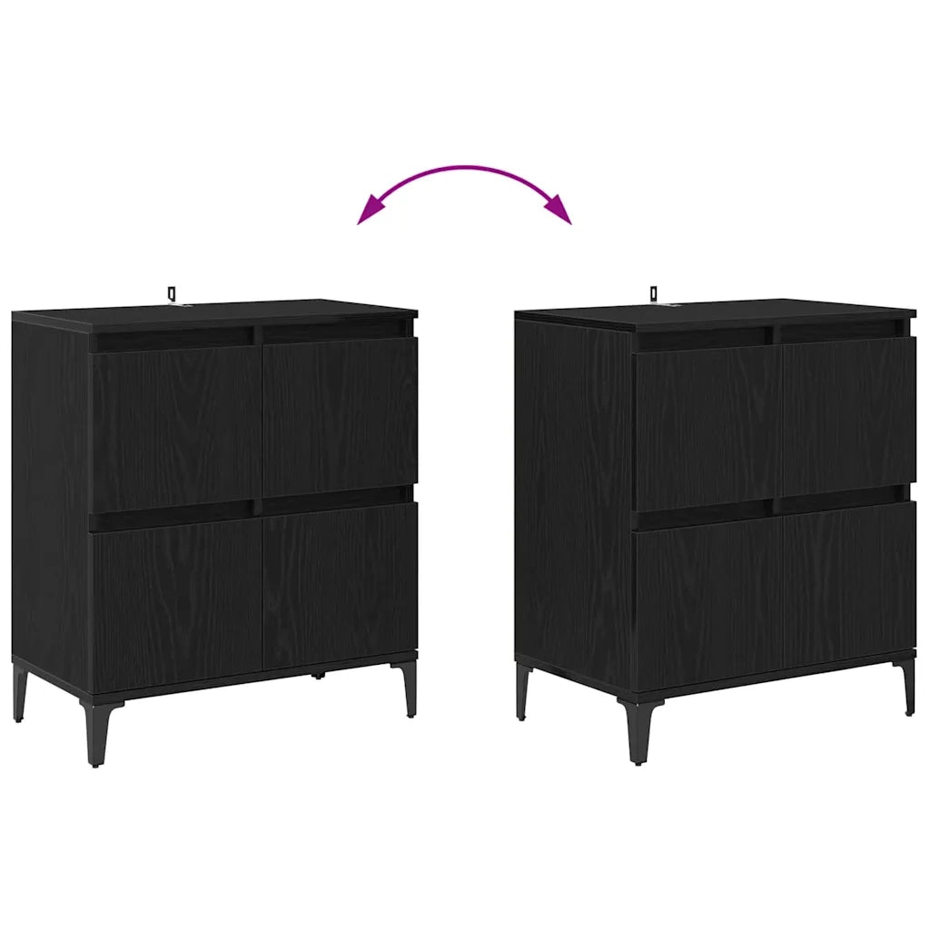 Credenza | Sideboards 3 pcs Rovere Nero 60 x 35 x 70 cm Legno multistrato