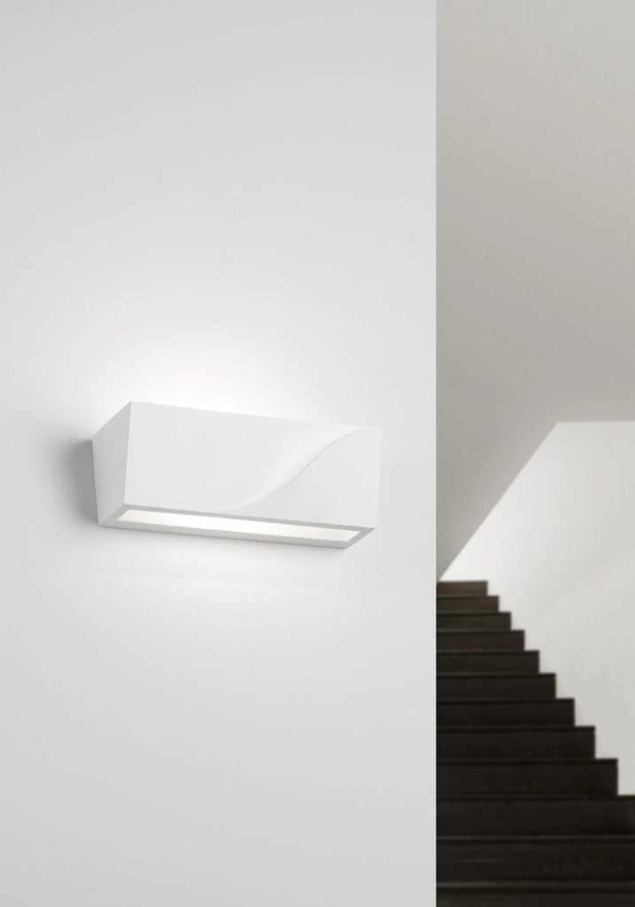 Applique a parete PELLENE 1 Luce in gesso bianco attacco G9 22cm
