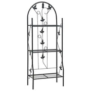 Supporto per Piante a 3 Livelli Nero 52x28x128 cm in Ferro 47097