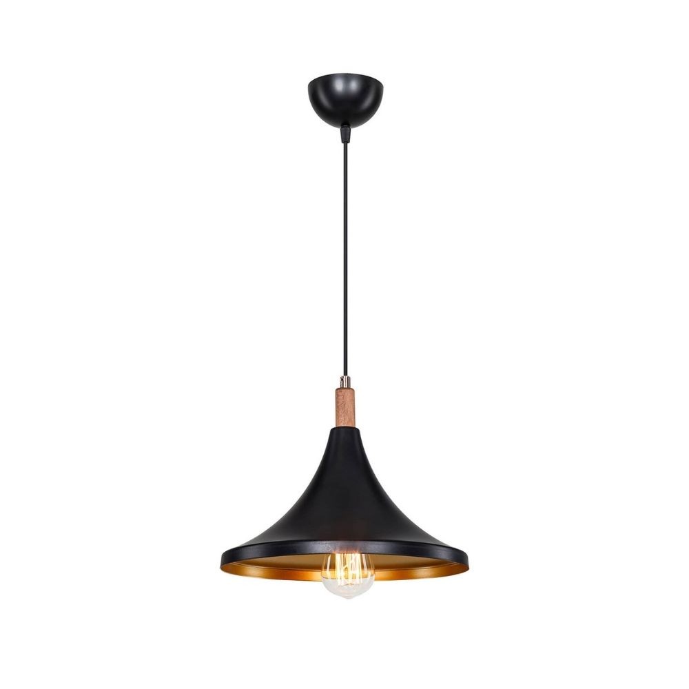 Lampada a sospensione Kano nero oro