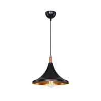 Lampada a sospensione Kano nero oro