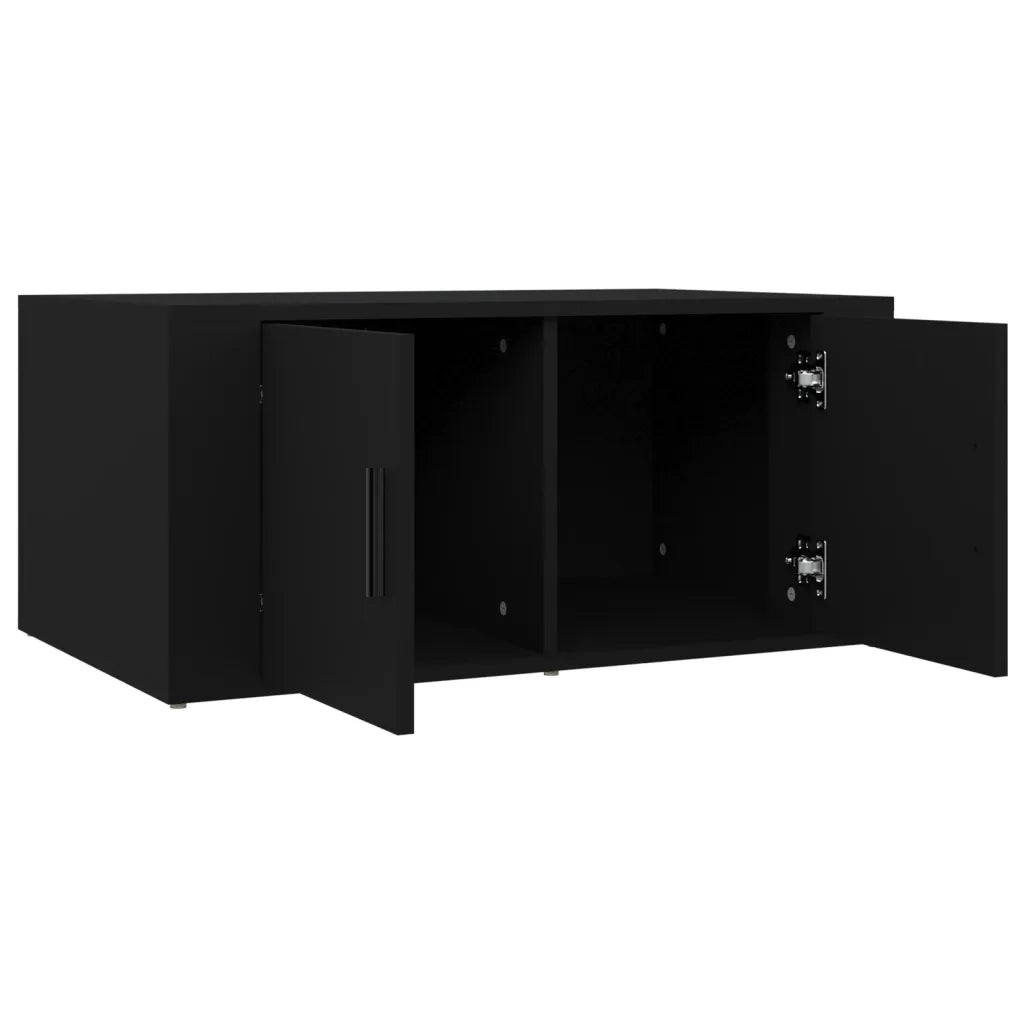 Tavolino da Salotto Nero 80x50x36 cm in Legno Multistrato 816513