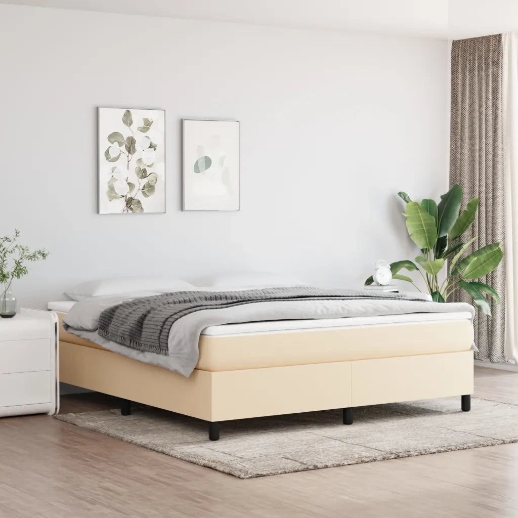 Struttura Letto a Rete a Molle Crema 160x200 cm in Tessuto 3120875