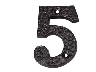 NUMERO CIVICO 5 IN FERRO NERO OPACO