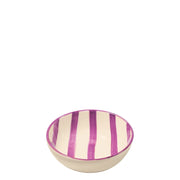 Zafferano Set 6 Ciotole Bowl Collezione Lido Righe in Ceramica Artigianale Fatta a Mano in Italia Colore Viola Diametro Standard Elegante Design